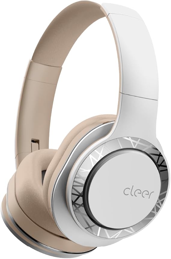 Cleer Audio Enduro 100 Bluetooth Wireless Over the Ear Headphone - Up to 100 Hours Battery Life, Built-in Mic, Hi-Res Sound, Comfortable Fit and Fordable Design, for iPhone & Android (Sand)
