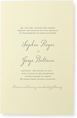 Gartner Studios Simple Ivory Print At Home Wedding Invitation Kit, 5.5 x 8.5, Set of 100, Includes Envelopes 76039