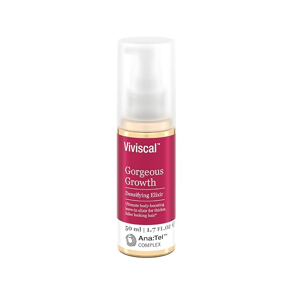 Viviscal Gorgeous Growth Densifying Leave-in Elixir for Thicker, Fuller Hair | Ana:Tel Proprietary Complex with Keratin, Biotin, Zinc | 1.7 Ounce