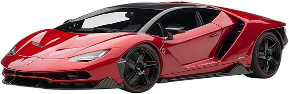 Lmborghini Centenario Rosso Efesto/Metallic Red with Carbon Top 1/18 Model Car by Autoart 79112