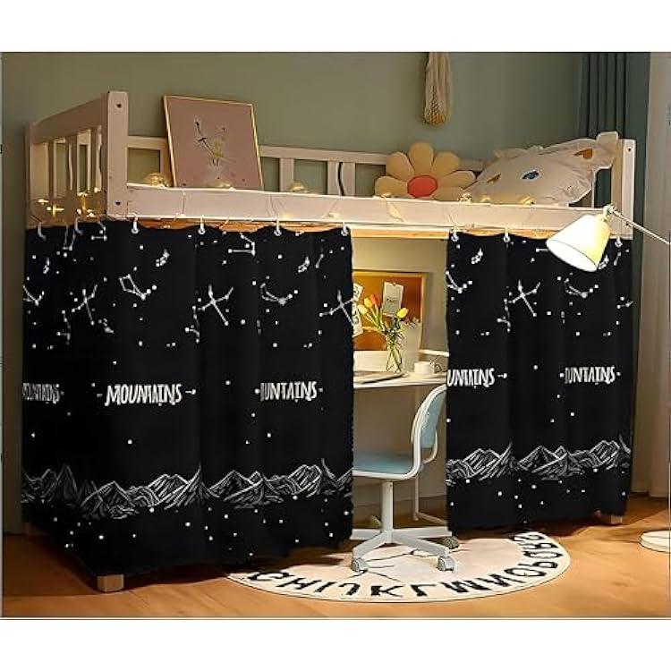 Ibluelover Bottom Bunk Bed Curtains Students Dormitory Privacy Bed Curtains Dustproof Breathable Underbed Loft Bed Canopy Tent Room Blackout Shading Drapes Cloth Single Sleeper Bed Curtain