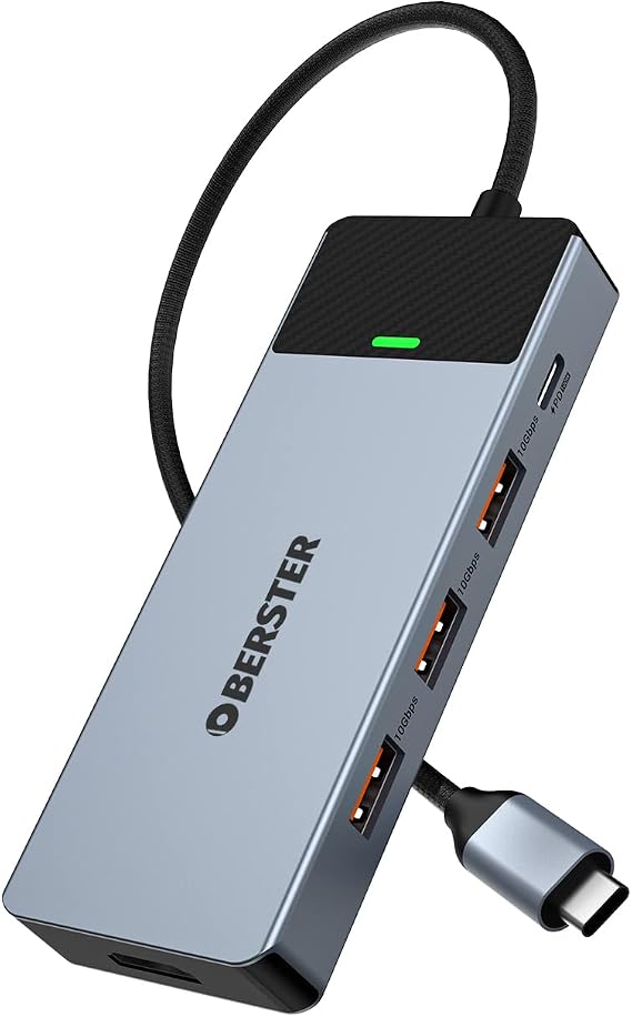 Docking Station USB C fur MacBook M1, OBERSTER USB C Hub Dual Monitor mit 4K HDMI, USB 3.0, PD 100W, Ethernet, SD/TF Slots, Laptop-Dockingstation Kompatibel fur MacBook und Windows