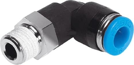 Festo 153045 QSL-1/8-4 Push-in/Threaded L-Fitting, Nickel Finish Minimum Order Requirement 10 / Order in Multiple of 10