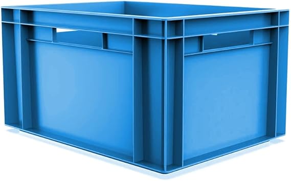 Euro Container Plastic Box, Stacking & Storage Container Box, 400x300x230(h) mm (BLUE)
