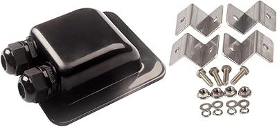 Black Weatherproof ABS Solar Double Cable Entry Gland Connector for All Cable Types 2mm² to 6mm² for RVCamperBoatSolar Panels Mounting Z Brackets Mounts Kit for Solar Panels Up to 80W