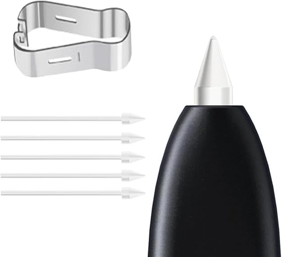 Microsonic Samsung Galaxy Tab S10 FE Plus Pencil Uçları 5`li Paket Beyaz [Galaxy Tab S10 FE Plus X620 ile Uyumlu Dokunmatik Kalem Ucu - Beyaz]
