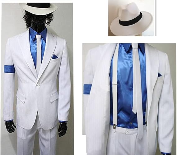 Michael Jackson Cosplay Costume + Hat, Jacket, Trousers, Michael.Jackson Thriller Costume Female M