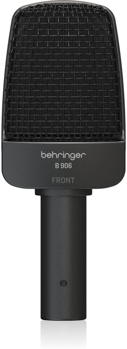 Behringer Dynamic Microphone, Super Cardioid Characteristic, Low-Cut, FlatHigh Boost Switchable Carrying Case with Microphone Stand Adapter B906 Black