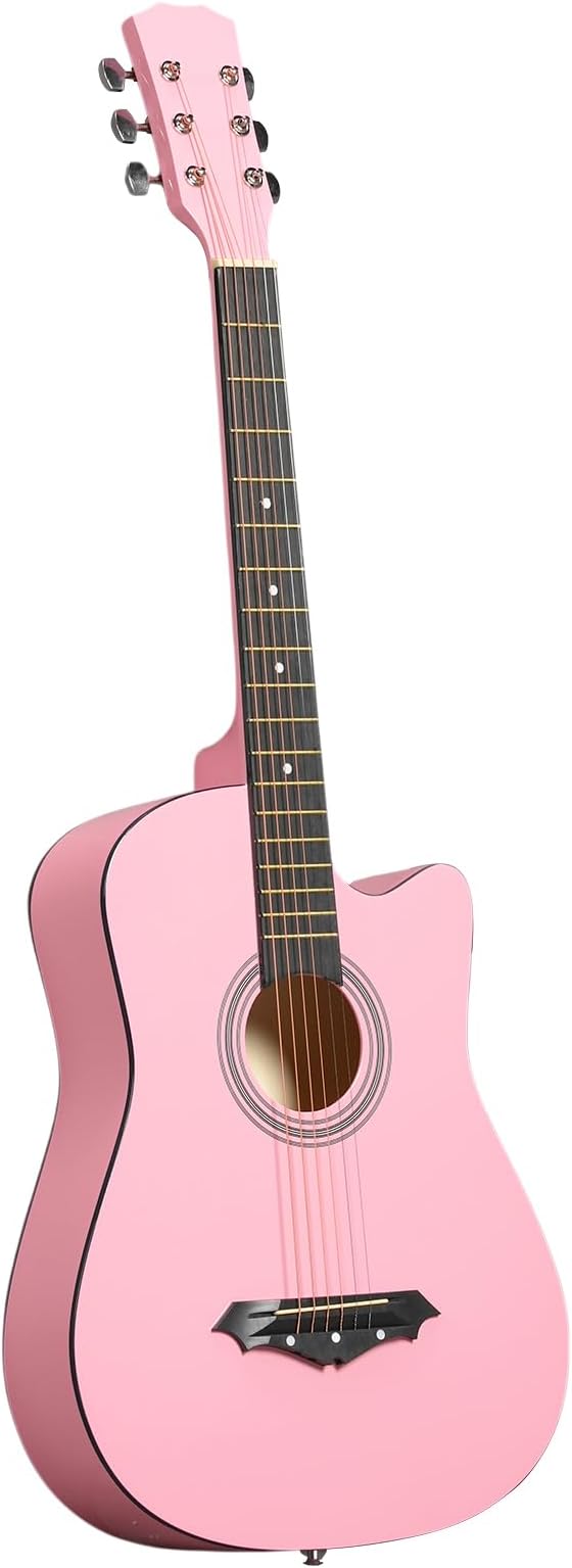 Ktaxon 3/4 Acoustic Guitar with Extra Strings, Pink