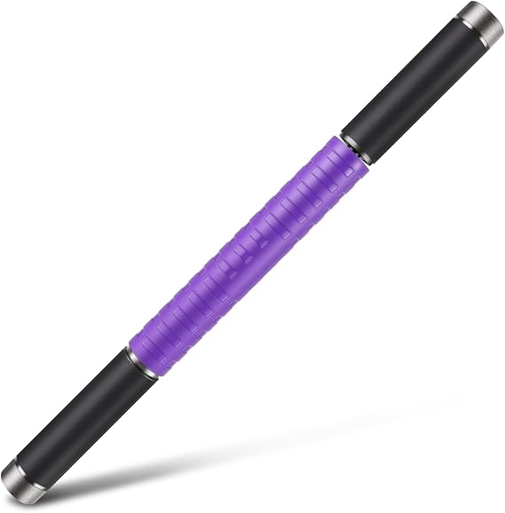 Muscle Roller Stick,17" Massage Roller for Muscle Deep Tissue Purple