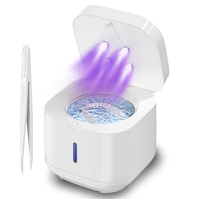 Ultrasonic Retainer Cleaner, Retainer Cleaner Machine, Dental Cleaning Pod for Dentures, Mouth Guard, Aligner, Night Guard, Jewelry, Braces, Ultra Sonic Cleaner for All Dental Appliances Pearl White