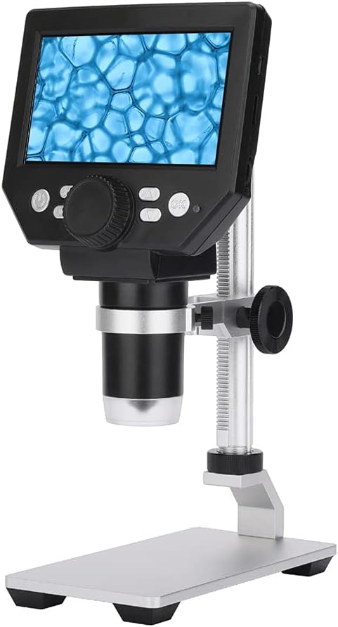 Professional Digital Electron Microscope 4.3 Inch Large Base LCD Display 8MP 1-1000X Continuous Amplification Magnifier(Aluminum Plastics)