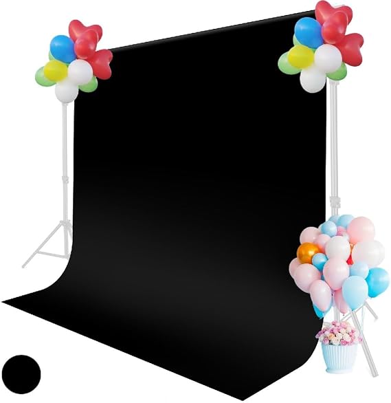 Black Backdrop for Photoshoot, 5x6.5FT Portrait Photo Background