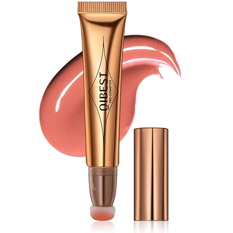 Liquid Contour Beauty Wall Face Highlighter and Bronze Stick Attached with Pillow Applicator Shimmer Long Lasting Silky Cream Face Highlighter Bronze Makeup Stick (02# Cream-Pink)