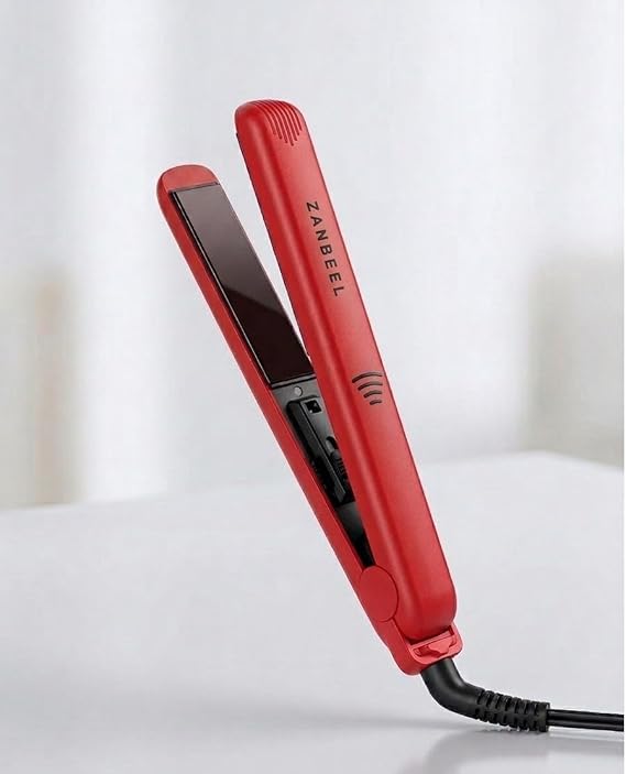 Mini Hair Straightener, Ceramic Coating Plates, 200°C Max Temperature,LED Indicator Flat Iron 17W PTC Fast Heating Straightening Iron, Lock Function (Red)