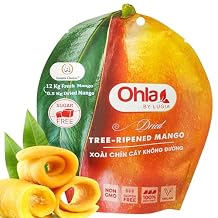 Tree-Ripened Dried Mango 7.05 Oz Premium Unsweetened Mangoes Strips, Vegan, Gluten-Free, Non-GMO, Sugar-Free, Snack Viet, Fruit Snacks by Amazin Choices