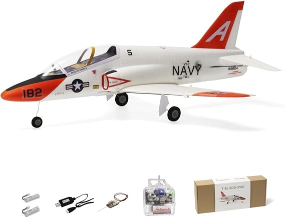 MinimumRC T-45 Goshawk RC Jet, 30mm EDF, 390mm Wingspan, RC Airplane for Adults, Stable and Easy to Fly (Brushed, with Transmitter)