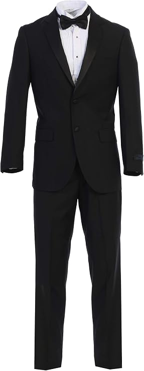 Men's Classic Black Formal Tuxedo Suit - Ultra Soft Fabric (50 Regular, Black)