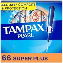 Tampax Pearl Tampons with LeakGuard Braid, Super Plus Absorbency, 66 Count by Tampax