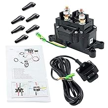 12V 250A Winch Solenoid Relay Contactor & Winch Rocker Thumb Switch Combo with Handlebar Control Kit Compatible with ATV UTV 3000lbs-5000lbs Polaris 800 1000