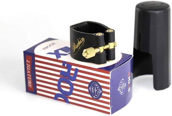 Rochix Leather Ligature and Plastic Cap for Alto Saxophone Sax