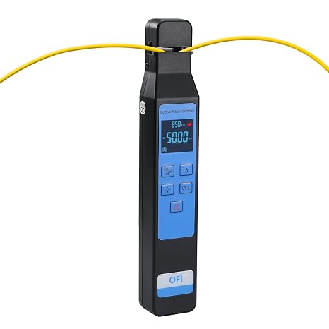 Live Optical Fiber Identifier with Built-in 10KM VFL, OPM Functions FTTH Tool Optical Power Meter with Color Screen Display Single-Mode and Multimode Fibers Wave Respond 800-1700nm