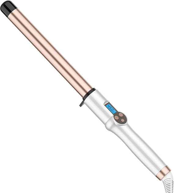 1 Inch Extra Long Barrel Curling Wand Ceramic for Long Hair No-Clamp