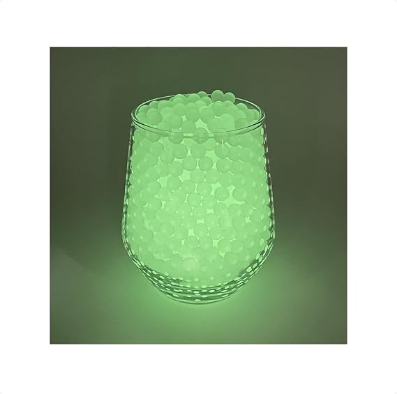 Water Beads 5000PCS Water Gel Soil, Glow in The Dark Water Balls Jelly Crystal Beads Gel Ball Water Absorbing Beads for Vases, 60g 7-8mm Waterbead Vase Fillers for Home Decorations