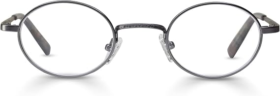 eyebobs Teddy Premium Reading Glasses for Women and Men | Round Average-Size Reading Glasses