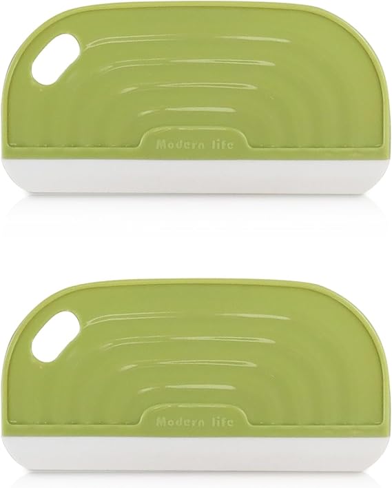 2 PCS Small Handhold Squeegee for Household, Mini Size Silicon Cleaning Scraper with Hanging Design, Water Wiper Scraper for Cleaning Glass Mirror Bathroom Kitchen Countertop (2 pcs, Green)