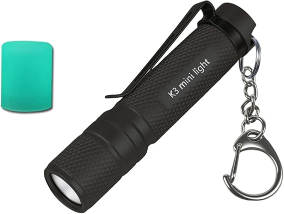 K3 Mini Keychain Flashlight AAA Small Keychain Light Bright 150 Lumens with Diffuser Clip,Multipurpose Pocket Light as Candle Hat Lamp Camp Lantern for Everyday EDC Dog Walking Hiking Camping