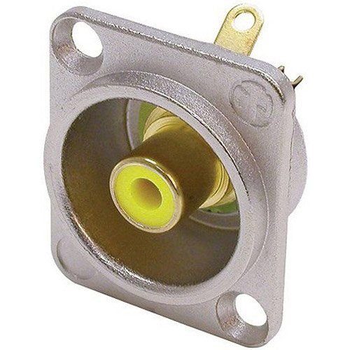 Neutrik NF2D-4 RCA Jack Connector D-Series YellowNickel