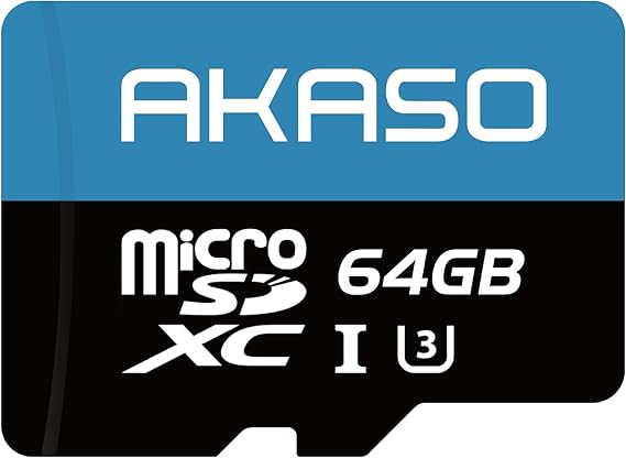 AKASO 64GB microSDXC U3 MicroSD Card- Up to 100MB/s | UHS-I C10, U3, Full HD, 4K UHD, 5.7K UHD