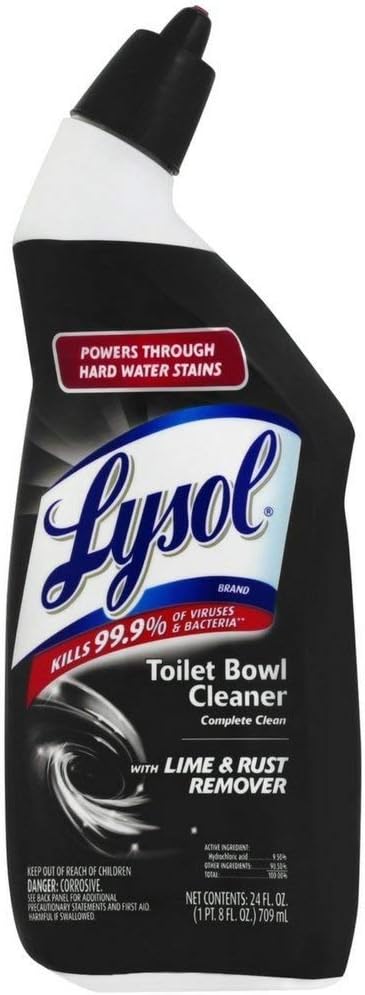 Lysol Toilet Bowl Cleaner with Lime and Rust Remover, 24 oz (Pack of 5)