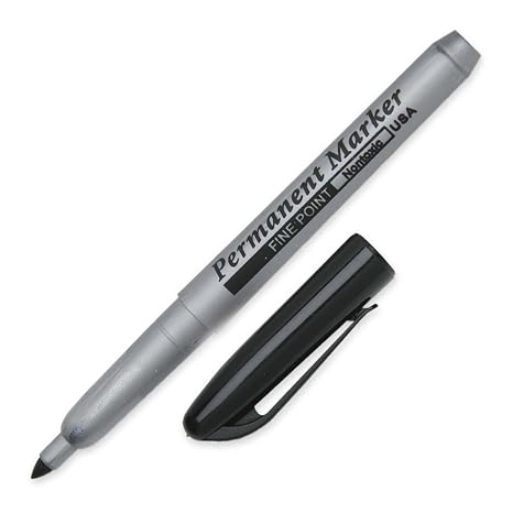 Skilcraft - NSN0433408 Permanent Marker - Fine Point - Black Ink