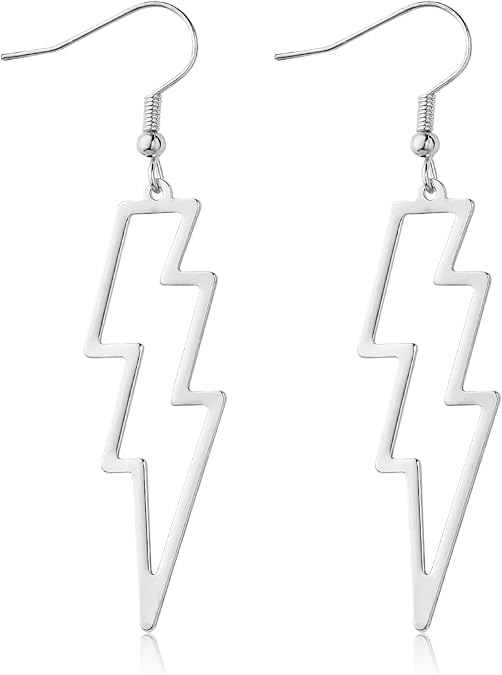 Lusofie Lightning Bolt Earrings 80s Punk Lightning Earrings Flash Thunder Hook Earrings Dangle Earrings for 80's Party