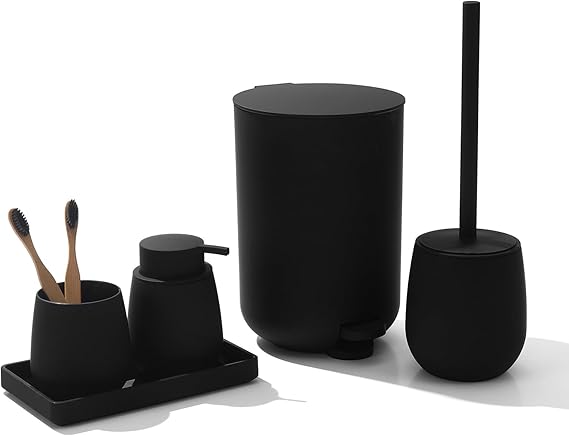 Black Bathroom Accessories Sets Complete, Modern Bathroom Sets Organizer