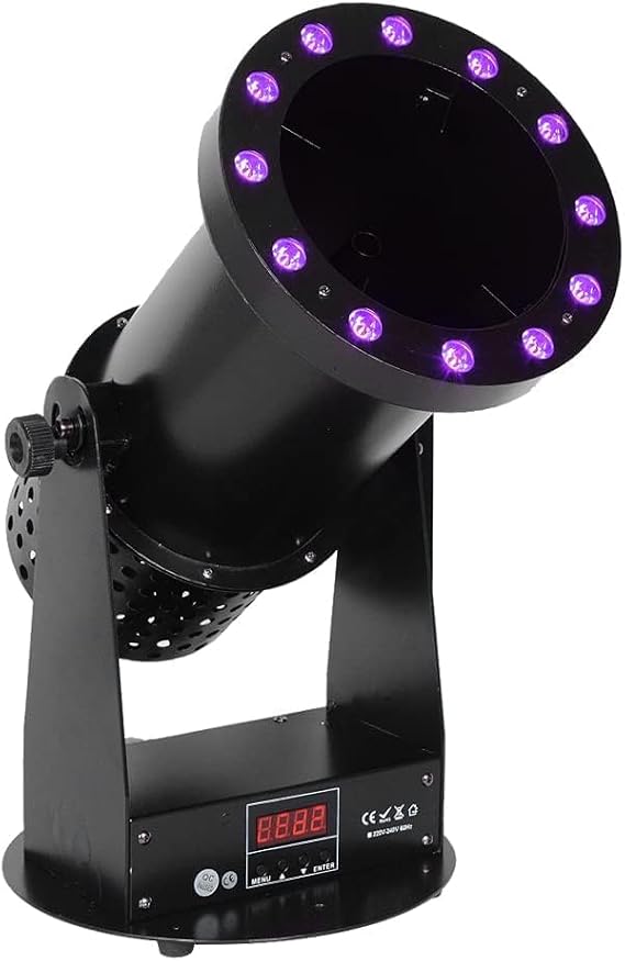 LED Professional Confetti Launcher Cannon Machine, Confetti Blower Machine Confetti Cannon 12X3W RGB 3 in 1 DMX/Remote Control for Weddding Disco Show Club Stage Party