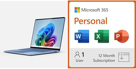 Microsoft Surface Laptop (2024), Windows 11 Copilot+ PC, 13.8" Touchscreen Display, Snapdragon X Elite (12 core), 16GB RAM, 512GB SSD Storage, Sapphire
