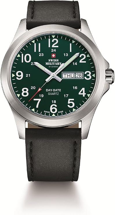 Swiss Military Men's 42mm 5ATM Day-Date Green Dial SMP36040.30