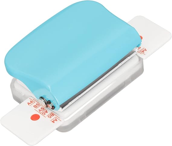 SUNGOOYUE Mini Manual Binding Machines Multipurpose 6 Holes Cinch Book Binding Machine Punching 5 Sheets for 30 Holes B5 26 Holes A5 20 Holes for Home Office (Light Blue)