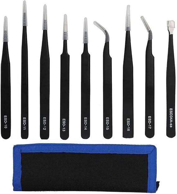9 Parça Esd Antistatik Cımbız Seti Telefon Tablet Pc Ps Saat Tamir Cımbızları