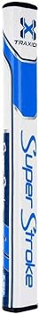SuperStroke Traxion Flatso 1.0 Golf Putter Grip Featuring Our Distinct Pentagonal Wide, Flat Shape with Five Pronounced Edges, Gray/White