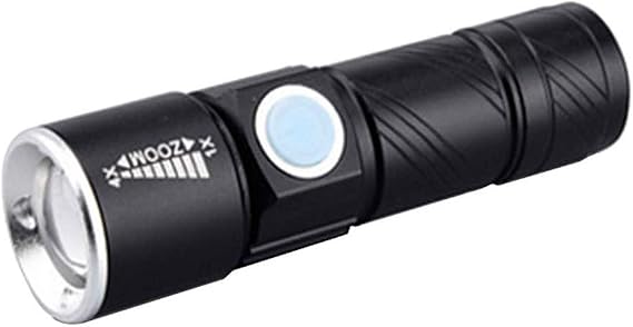 Small Flashlights USB Flashlight 5W Rechargeable Zoomable Waterproof 2000 Lumens Mini Torch