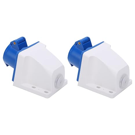 FTVOGUE 2Pcs Industrial Power Socket with Brass Bottom Core for Industrial Connection 16A 220 250V