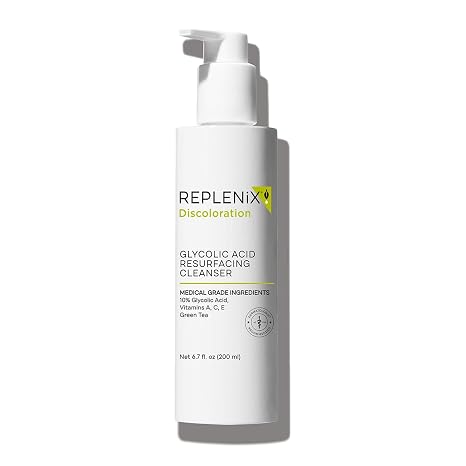 Replenix Glycolic Acid Resurfacing Facial Cleanser, Gentle Medical Grade Exfoliating Face Wash for Skin Discoloration (6.7 fl. oz)