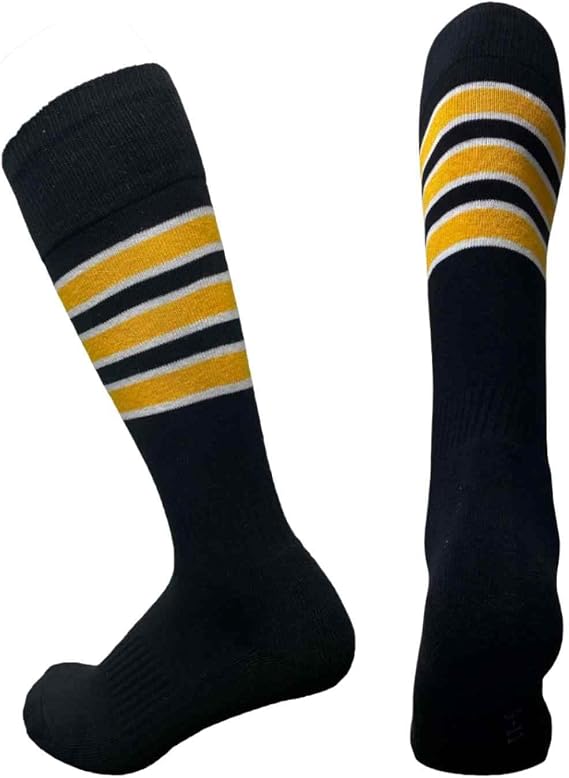 COUVER Women Cotton Striped Knee High Sports Socks