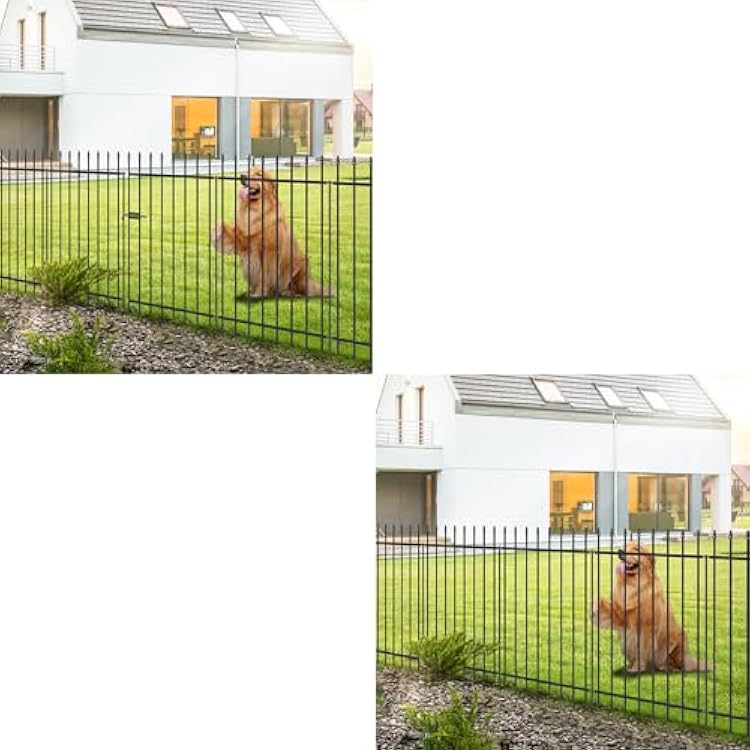 Decorative Metal Garden Fence 42 in H x 11.5 ft L Bundle Metal Garden Fence with Gate 42 in H x 11.5 ft L