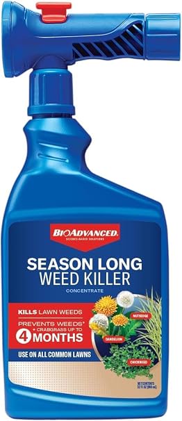 BioAdvanced Season Long Weed Killer Spray - 32 oz Bottle | Ready-to-Spray - Prevents for Up to 4 Months - Kills Listed Weeds & Crabgrass - Fast-Acting Formula