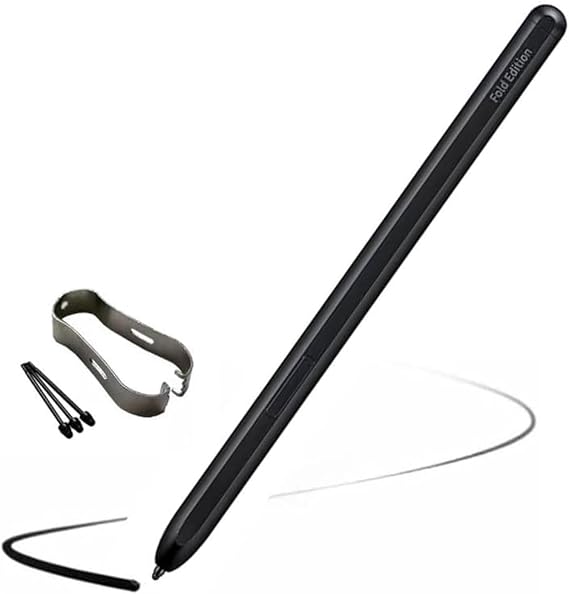 S Pen Fold Edition Stylus Pen,Galazy Z Fold 6/5 S Pen Replacement, for Samsung Galaxy Z Fold 6/Fold 5/ Fold 4/Fold 3 +Tips/Nibs (Black).